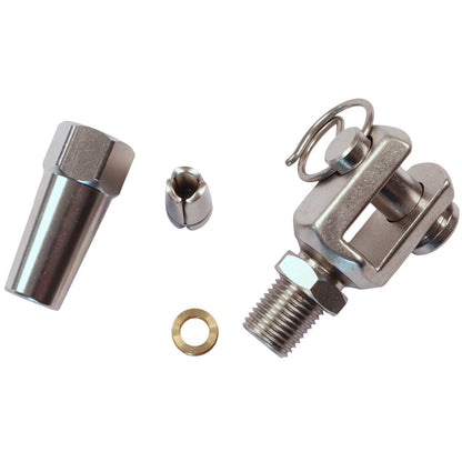 Wire Rope End Terminal Fork End, 316 Stainless Steel Wire Rope Terminal With Mechanical Grip Connection