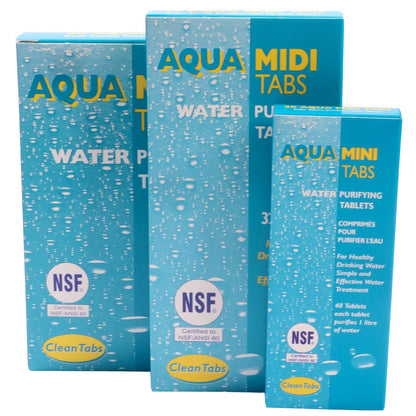 Aqua Tabs, Water Purifying Tablets By Clean Tabs Ltd, Available In Various Pack Sizes