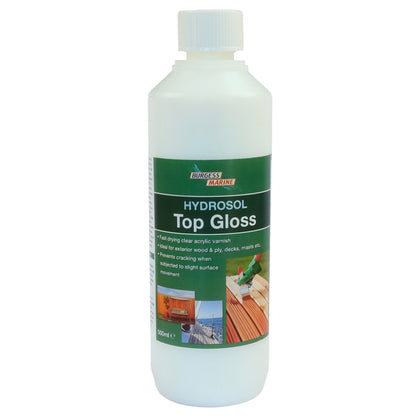 Hydrosol Top Gloss, Clear Acrylic Varnish, For Wood & Ply, Decks & Masts