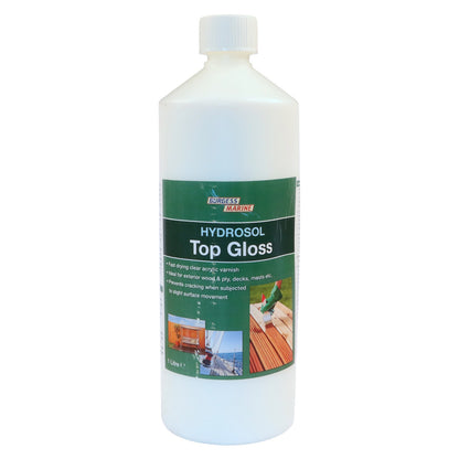 Hydrosol Top Gloss, Clear Acrylic Varnish, For Wood & Ply, Decks & Masts