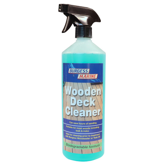 Marine Wooden Deck Cleaner, 1 Litre, Save Hours Of Sanding, Suitable For Most Woods Including Teak and Iroko, Biodegradable Formula