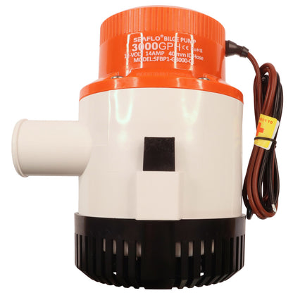 SEAFLO 3000 GPH Electric Bilge Pump / Non-Automatic / Submersible Pump / 12Volt