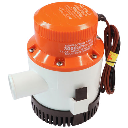 SEAFLO 3000 GPH Electric Bilge Pump / Non-Automatic / Submersible Pump / 12Volt