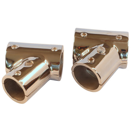 Hinged 2 Part T-Fitting with 60 Degree Angle, Stainless Steel, Available In Sizes To Fit 22mm And 25mm Tube