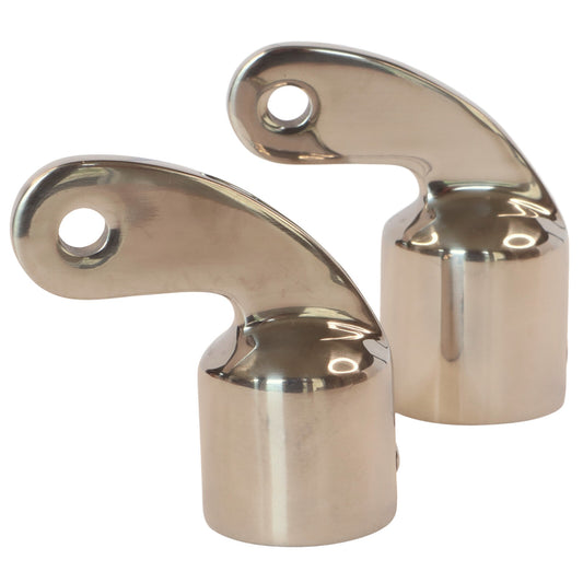 Tube End Cap Fitting With Extended Pivot At A 90 Degree Angle, 316 Stainless Steel, Available For 22mm & 25mm Tube