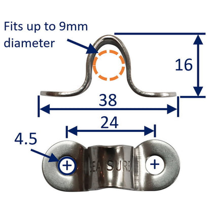 316 Stainless Steel Deck Eye, With Smooth Finish (Free From Burrs) 24mm Hole Centres