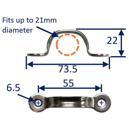 316 Stainless Steel Deck Eye, With Smooth Finish (Free From Burrs) 55mm Hole Centres