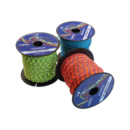 Polyester Braided 25-Metre Mini Spools, 2mm Diameter, In a Range Of Colour Combinations