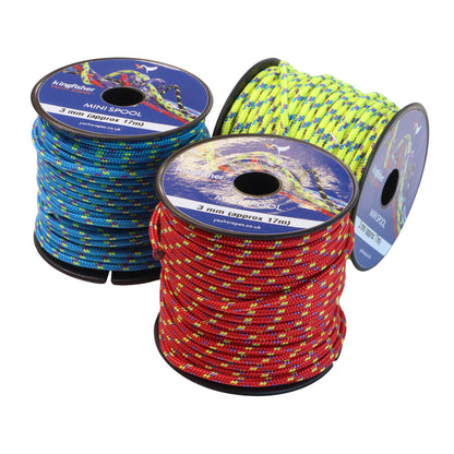 Polyester Braided 17-Metre Mini Spools, 3mm Diameter, In a Range Of Colour Combinations