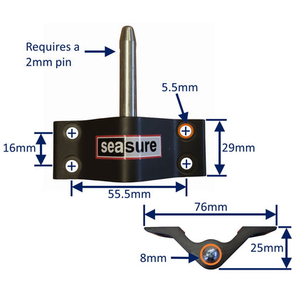 Dinghy Transom Bottom Pintle For Rudder Mounting, Rudder Mounting Bracket