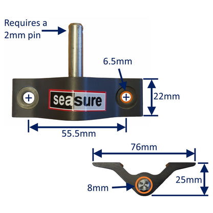 Dinghy Transom Top Pintle For Rudder Mounting, Rudder Mounting Bracket