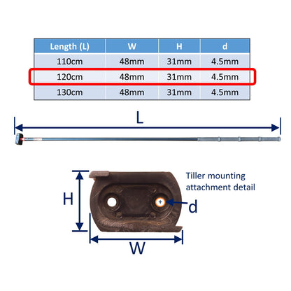 Sailing Dinghy Tiller Extension With Quick Release, Choice Of Lengths, Aluminium / Composite Construction