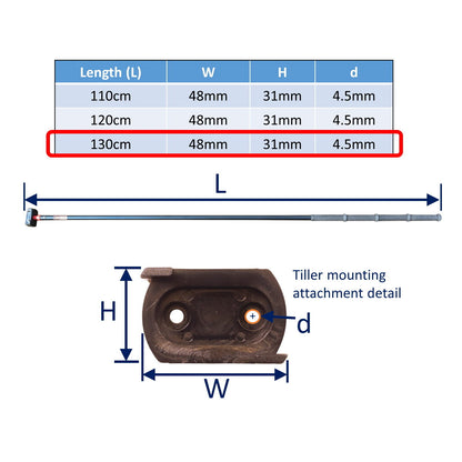 Sailing Dinghy Tiller Extension With Quick Release, Choice Of Lengths, Aluminium / Composite Construction