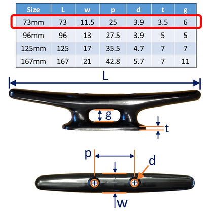 Nylon Rope Cleat, Light-Weight Rope Cleat, Made From UV-Stabilised Nylon