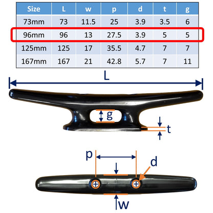 Nylon Rope Cleat, Light-Weight Rope Cleat, Made From UV-Stabilised Nylon