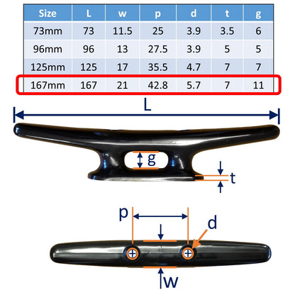 Nylon Rope Cleat, Light-Weight Rope Cleat, Made From UV-Stabilised Nylon