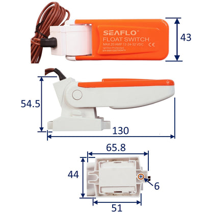 SEAFLO Heavy Duty Bilge Pump Float Switch, (Mercury Free) Suitable in Fresh and Sea Water