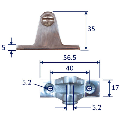 80-Degree Stainless Steel Deck Hinge, Used For Spray Hoods & Canopies