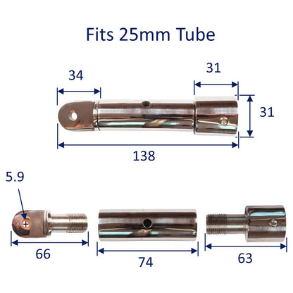 316 Stainless Steel Bimini Tensioner For Tensioning Hoods, Canopies & Biminis