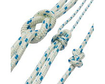 polyester braided rope, blue fleck
